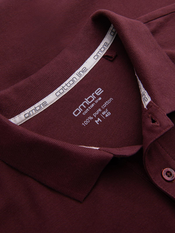 Ombre Clothing Burgundia férfi alapvető póló póló Ombre ruházat