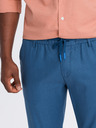 Ombre Clothing Kék férfi chino nadrág vászonnadrággal Ombre Ruházat