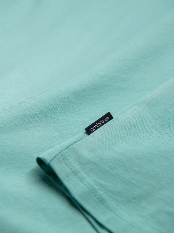 Ombre Clothing Türkiz férfi pamut alap férfi póló Ombre ruházat Ombre Clothing