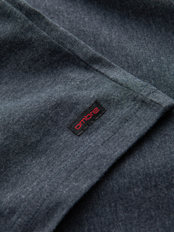 Ombre Clothing Kék férfi kerek nyakú póló Ombre Ruházat Ombre Clothing