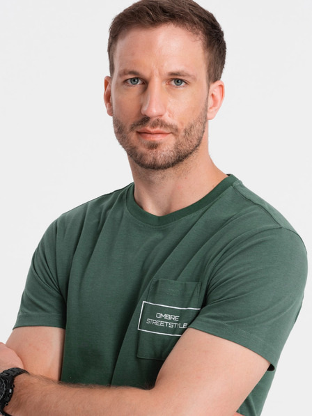 Ombre Clothing Férfi pamut póló Ombre zsebnyomtatással Ombre Streetstyle Ombre ruházat