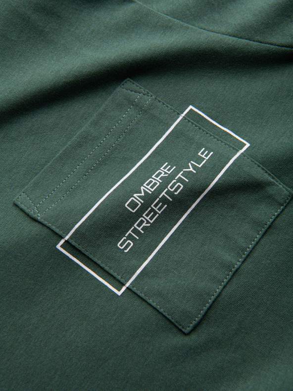 Ombre Clothing Férfi pamut póló Ombre zsebnyomtatással Ombre Streetstyle Ombre ruházat