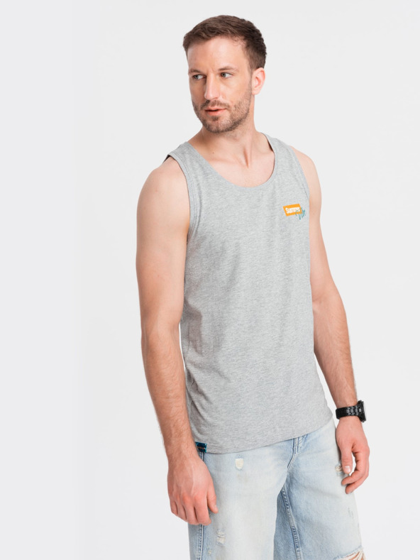 Ombre Clothing Férfi nyári hangulatú nyomtatott pamut tank top Ombre ruházat Ombre ruházat