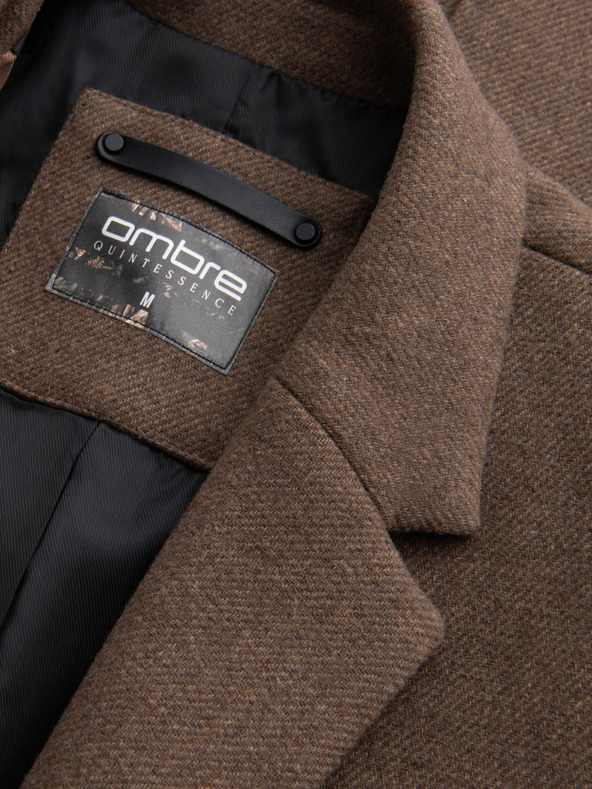 Ombre Clothing Elegáns férfi egyberészes gyapjúkeverék kabát Ombre Clothing V1 OM-COWC-0114