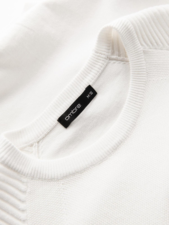 Ombre Clothing Férfi Raglan pulóver bordázott ujjú Fehér Ombre ruházat