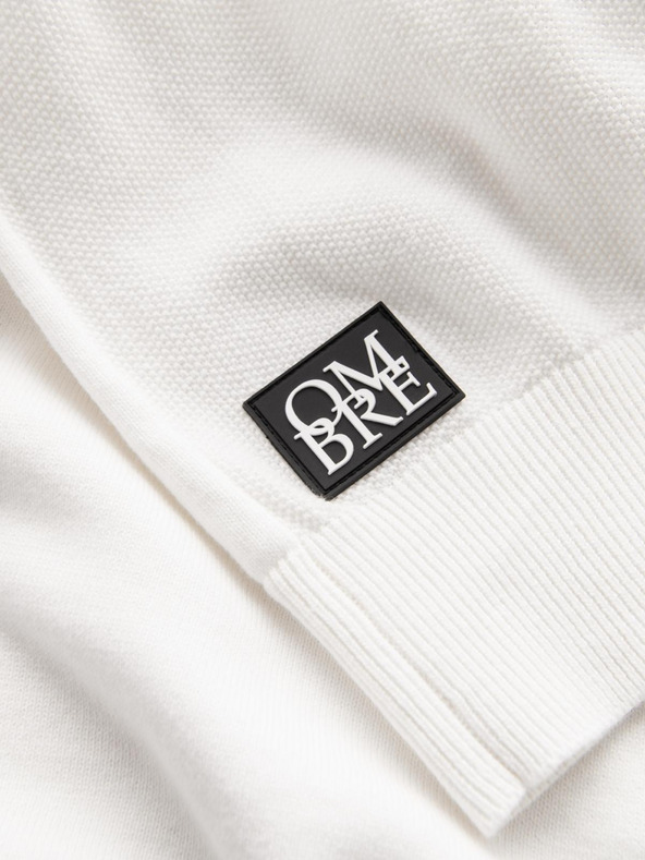 Ombre Clothing Férfi Raglan pulóver bordázott ujjú Fehér Ombre ruházat