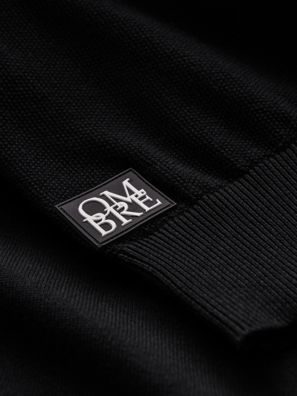 Ombre Clothing Férfi Raglan pulóver bordázott ujjú fekete Ombre ruházat