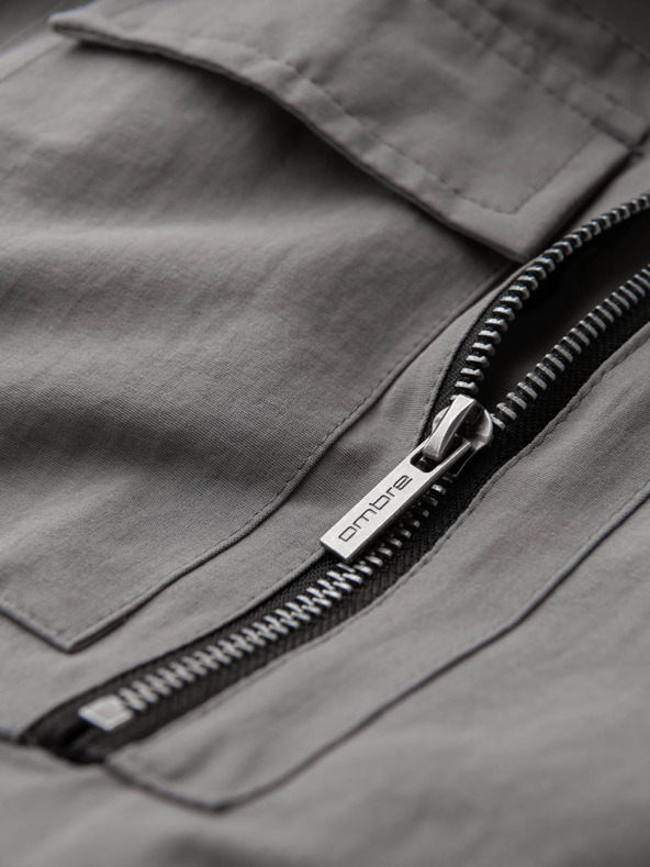 Ombre Clothing Férfi jogger nadrág zsebekkel és nyomtatással szürke Ombre ruházat