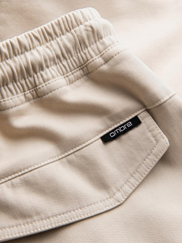 Ombre Clothing Férfi kötött melegítőnadrág cargo zsebekkel krémszínű Ombre ruházat