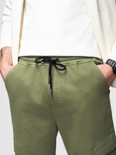 Ombre Clothing Férfi kötött melegítőnadrág zsebekkel olívazöld Ombre Clothing Ombre Clothing