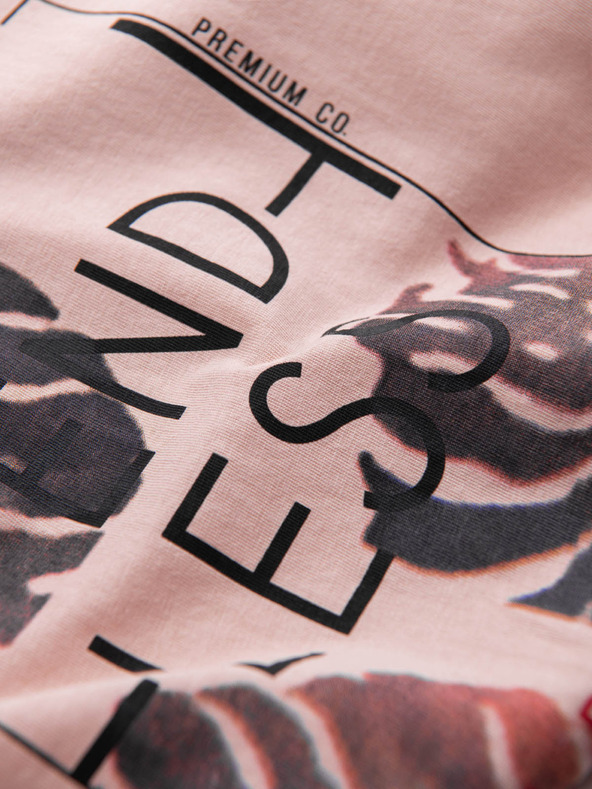 Edoti EDOTI Férfi nyomtatott póló, világos rózsaszín