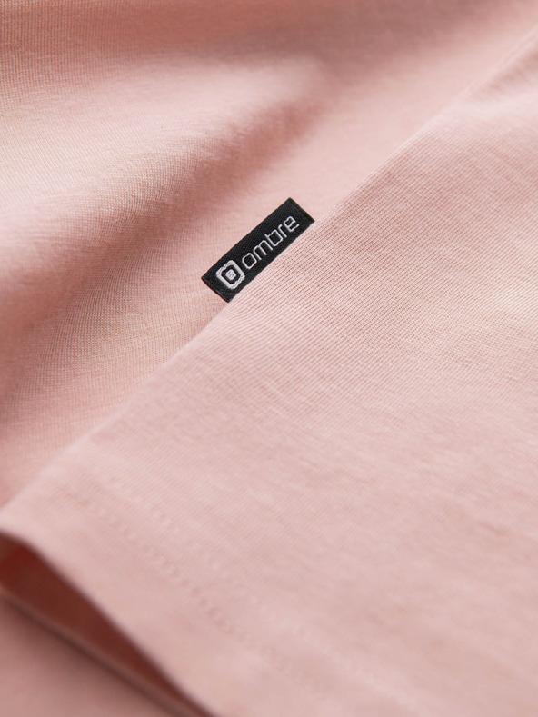 Edoti EDOTI Férfi nyomtatott póló, világos rózsaszín