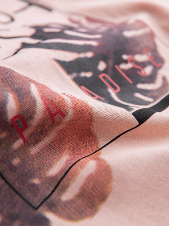 Edoti EDOTI Férfi nyomtatott póló, világos rózsaszín