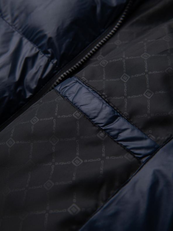 Ombre Clothing Férfi meleg kabát bordázott szegélyekkel Ombre Clothing Ombre Clothing