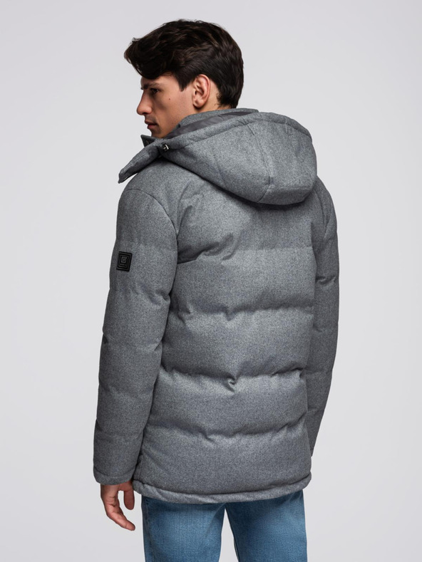 Ombre Clothing Férfi hosszú meleg parka dzseki gyapjúval Ombre ruházati cikkek