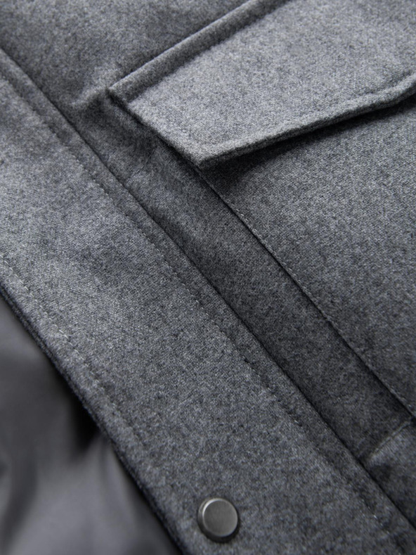 Ombre Clothing Férfi hosszú meleg parka dzseki gyapjúval Ombre ruházati cikkek