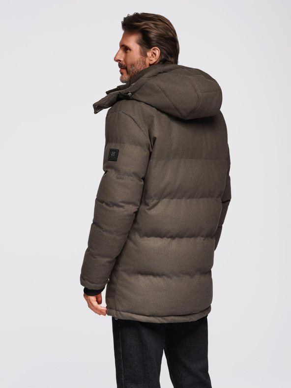 Ombre Clothing Férfi hosszú meleg parka dzseki gyapjúval Ombre ruházati cikkek