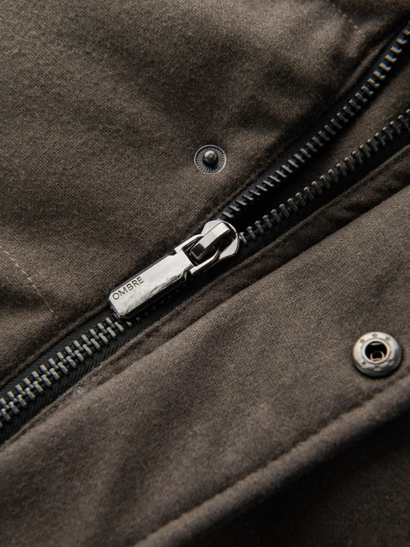 Ombre Clothing Férfi hosszú meleg parka dzseki gyapjúval Ombre ruházati cikkek