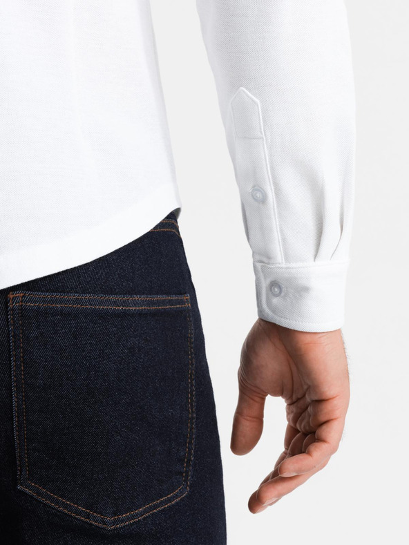 Ombre Clothing Férfi kötött vékony ujjú ing Ombre ruházat