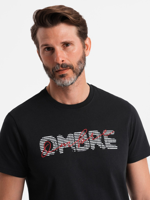 Ombre Clothing Férfi pamut póló finom hímzéssel Ombre ruházat