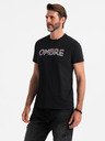 Ombre Clothing Férfi pamut póló finom hímzéssel Ombre ruházat