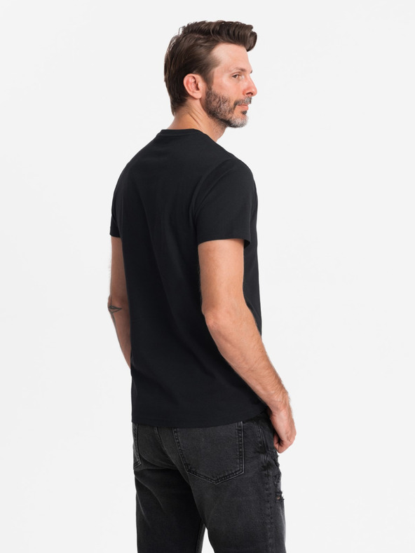 Ombre Clothing Férfi pamut póló finom hímzéssel Ombre ruházat