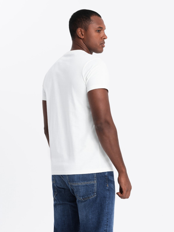 Ombre Clothing Férfi pamut póló finom hímzéssel Ombre ruházat