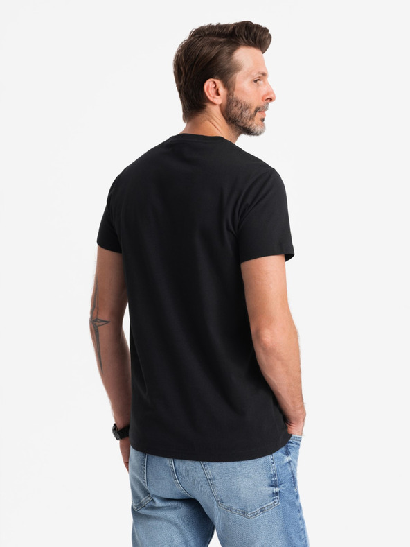 Ombre Clothing Férfi pamut póló finom hímzéssel Ombre ruházat