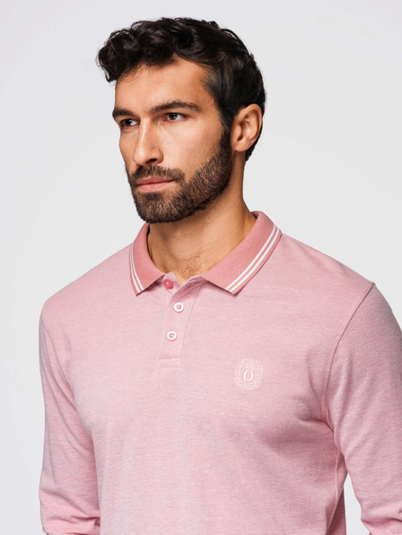 Ombre Clothing Férfi hosszú ujjú hímzett póló póló Ombre ruházat