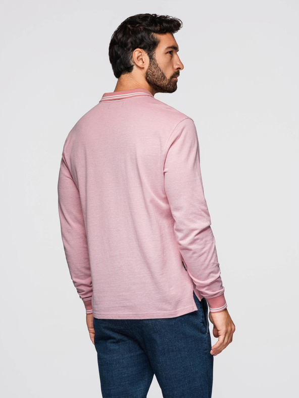 Ombre Clothing Férfi hosszú ujjú hímzett póló póló Ombre ruházat