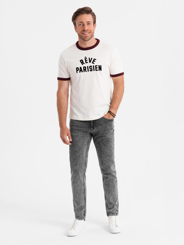 Ombre Clothing Férfi farmer nadrág egyenes szárú - fekete V1 OM-PADP-0133 Ombre Clothing