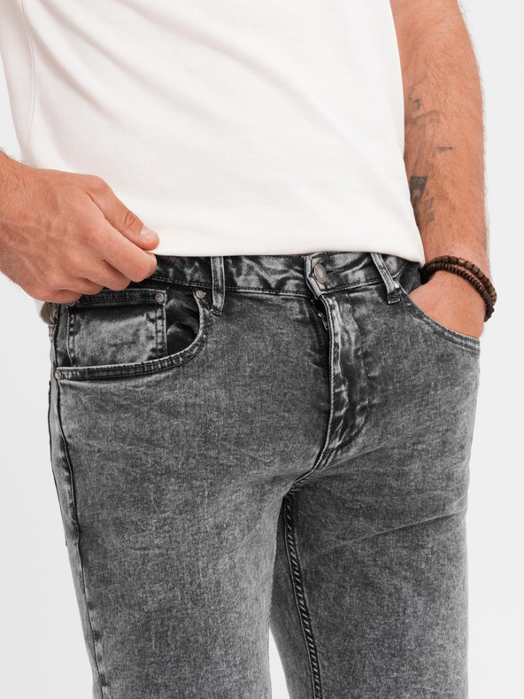 Ombre Clothing Férfi farmer nadrág egyenes szárú - fekete V1 OM-PADP-0133 Ombre Clothing