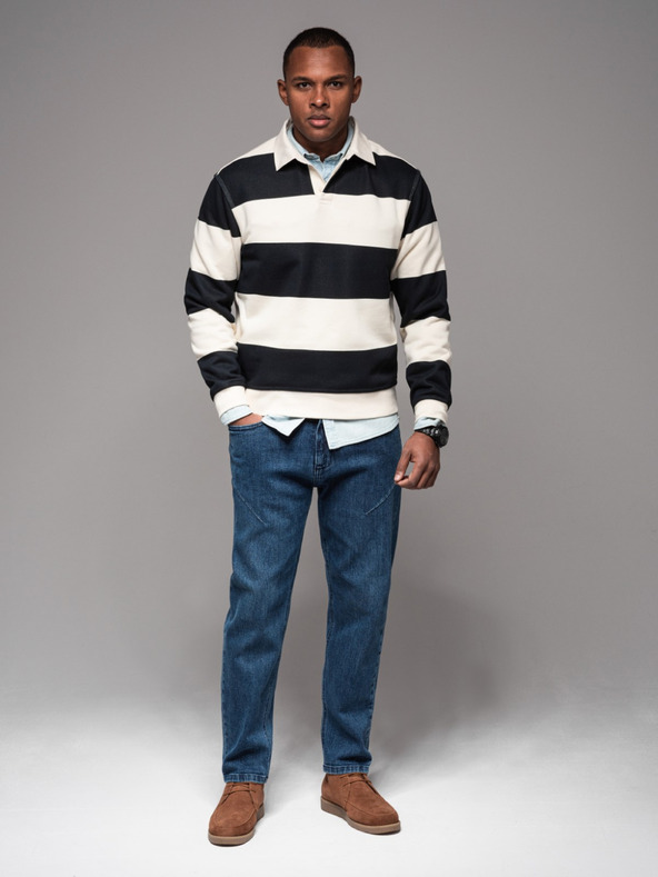 Ombre Clothing Férfi farmer nadrág egyenes szárú - fekete V1 OM-PADP-0133 Ombre Clothing