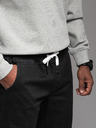 Ombre Clothing Férfi farmer tréningnadrág szegéllyel - fekete V2 OM-PADJ-0156 Ombre Ruházat