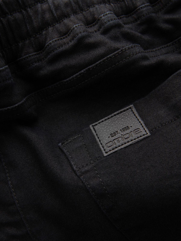 Ombre Clothing Férfi farmer tréningnadrág szegéllyel - fekete V2 OM-PADJ-0156 Ombre Ruházat
