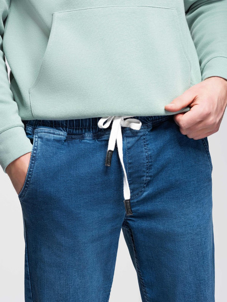 Ombre Clothing Férfi farmer tréningnadrág szegéllyel - kék V3 OM-PADJ-0156 Ombre Ruházat