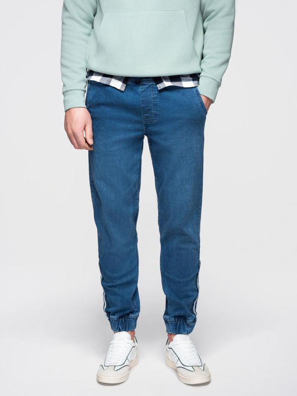 Ombre Clothing Férfi farmer tréningnadrág szegéllyel - kék V3 OM-PADJ-0156 Ombre Ruházat