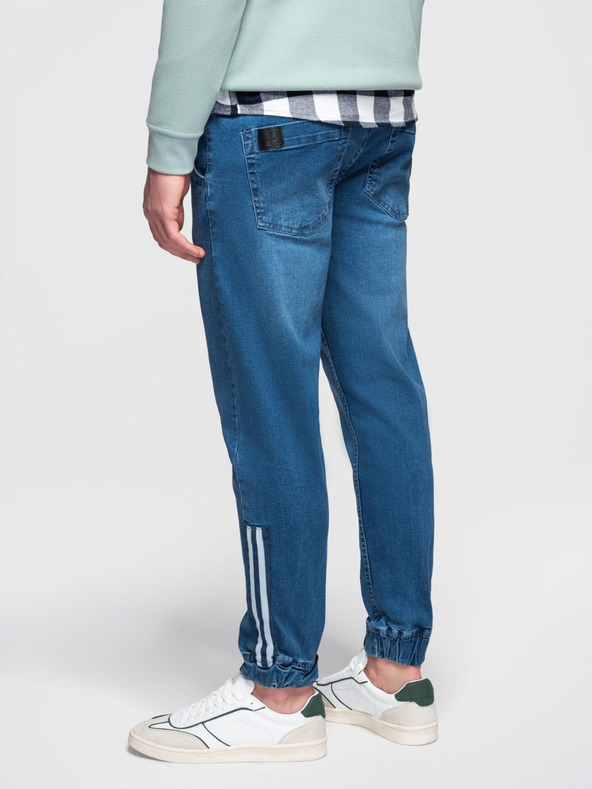 Ombre Clothing Férfi farmer tréningnadrág szegéllyel - kék V3 OM-PADJ-0156 Ombre Ruházat