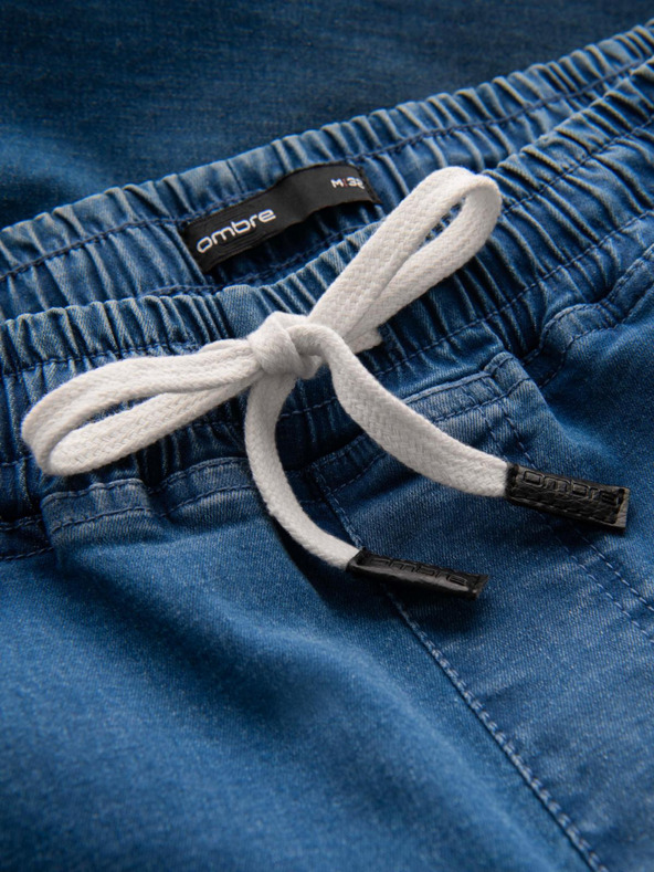 Ombre Clothing Férfi farmer tréningnadrág szegéllyel - kék V3 OM-PADJ-0156 Ombre Ruházat