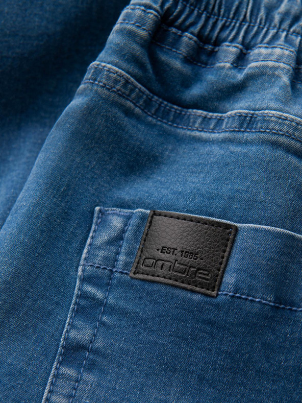 Ombre Clothing Férfi farmer tréningnadrág szegéllyel - kék V3 OM-PADJ-0156 Ombre Ruházat