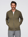 Ombre Clothing Férfi pamut bomber cipzáras melegítő pulóver khaki Ombre Ruházat Ombre Clothing