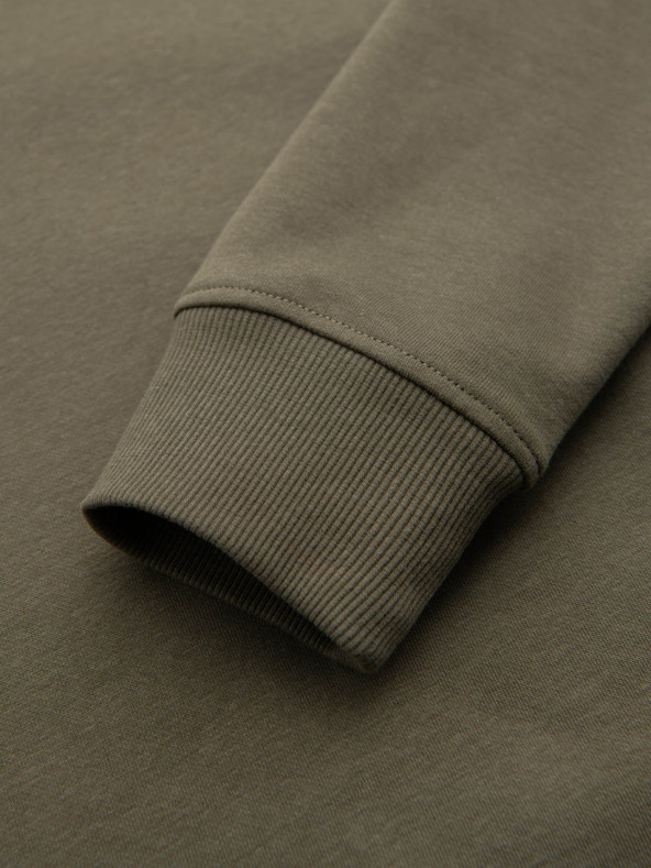 Ombre Clothing Férfi pamut bomber cipzáras melegítő pulóver khaki Ombre Ruházat Ombre Clothing