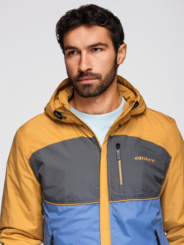 Ombre Clothing Férfi könnyű, színes sportdzseki gyapjúval kék Ombre Ruházat