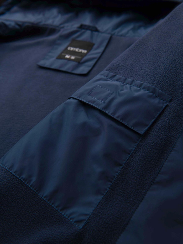 Ombre Clothing Férfi könnyű színes fleece sportdzseki zöld Ombre Ruházat Ombre Clothing