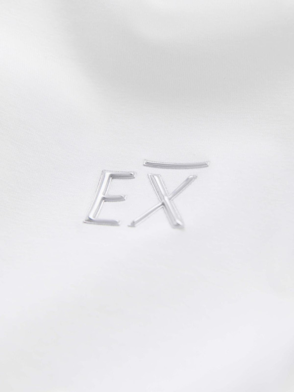 Ombre Clothing Férfi SLIM FIT hosszú ujjú V-nyakú póló elasztánnal és nyomtatással fehér Ombre Ruházat