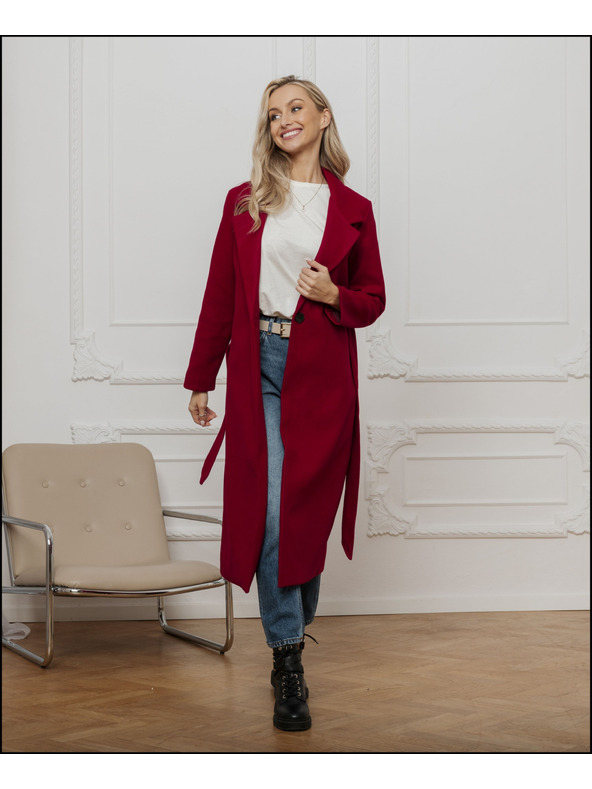 Edoti Piros női kabát övvel Edoti