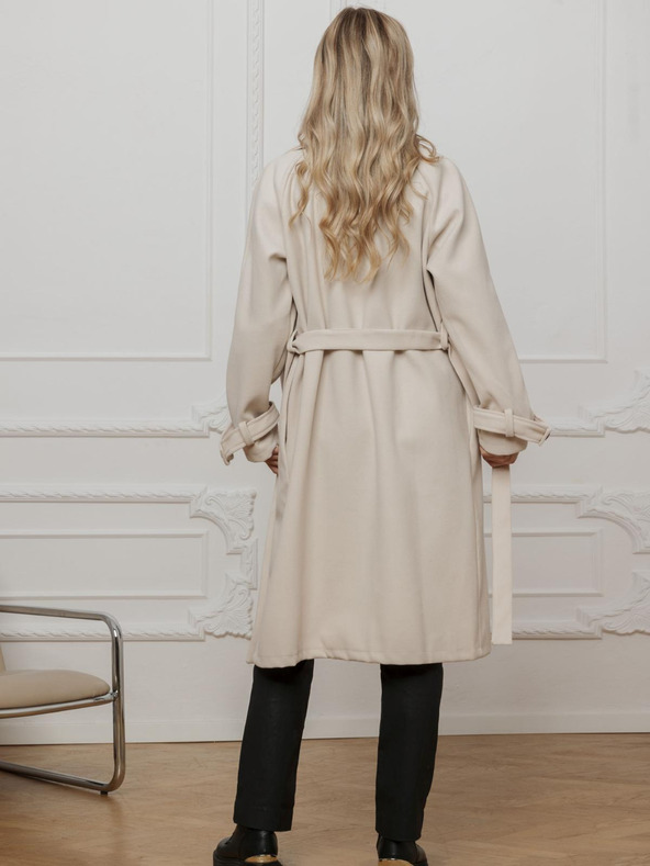 Edoti Bézs női kabát övvel Edoti