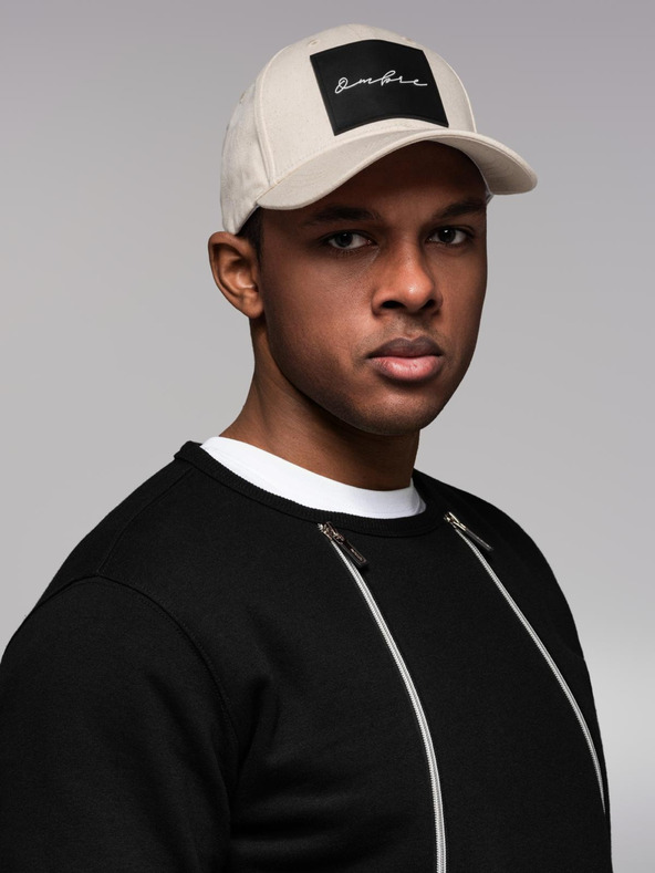 Ombre Clothing Férfi baseball sapka nagy patch krém Ombre ruházat Ombre ruházat