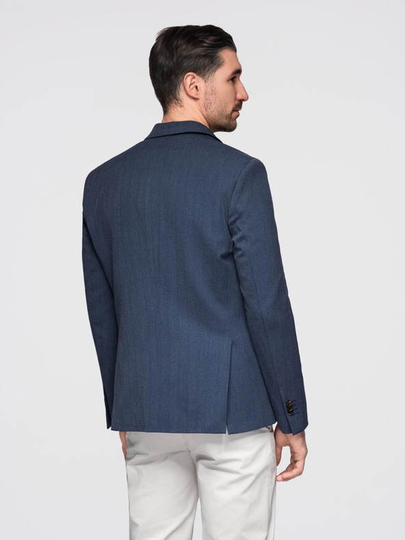 Ombre Clothing Elegáns férfi gyapjúkeverék blézer Navy Blue Ombre Clothing