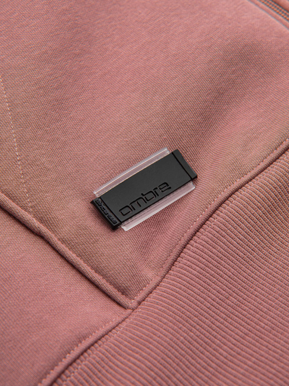 Ombre Clothing Férfi pamut BASIC cipzáras pulóver Ombre Clothing